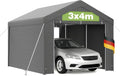 Gartenpavillon 3x4m mit wasserdichter PE-Plane, UV-Schutz, stabilem Metallrahmen, Stahlrohrkonstruktion, Dachverstärkung und abnehmbaren Seitenwänden in Grau