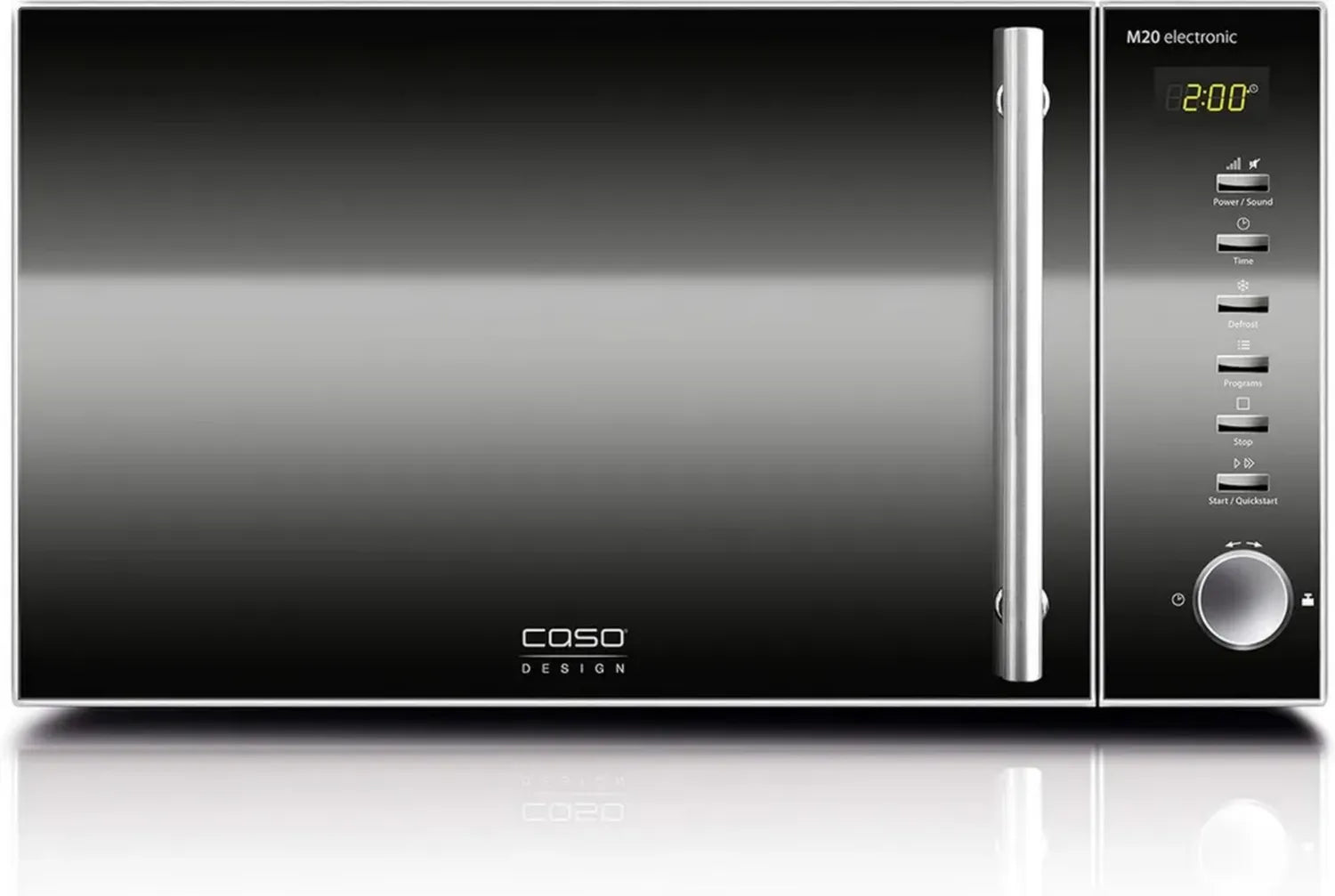 CASO M 20: 800W Mikrowelle, 20L, 8 Programme, Edelstahl, Digitalanzeige