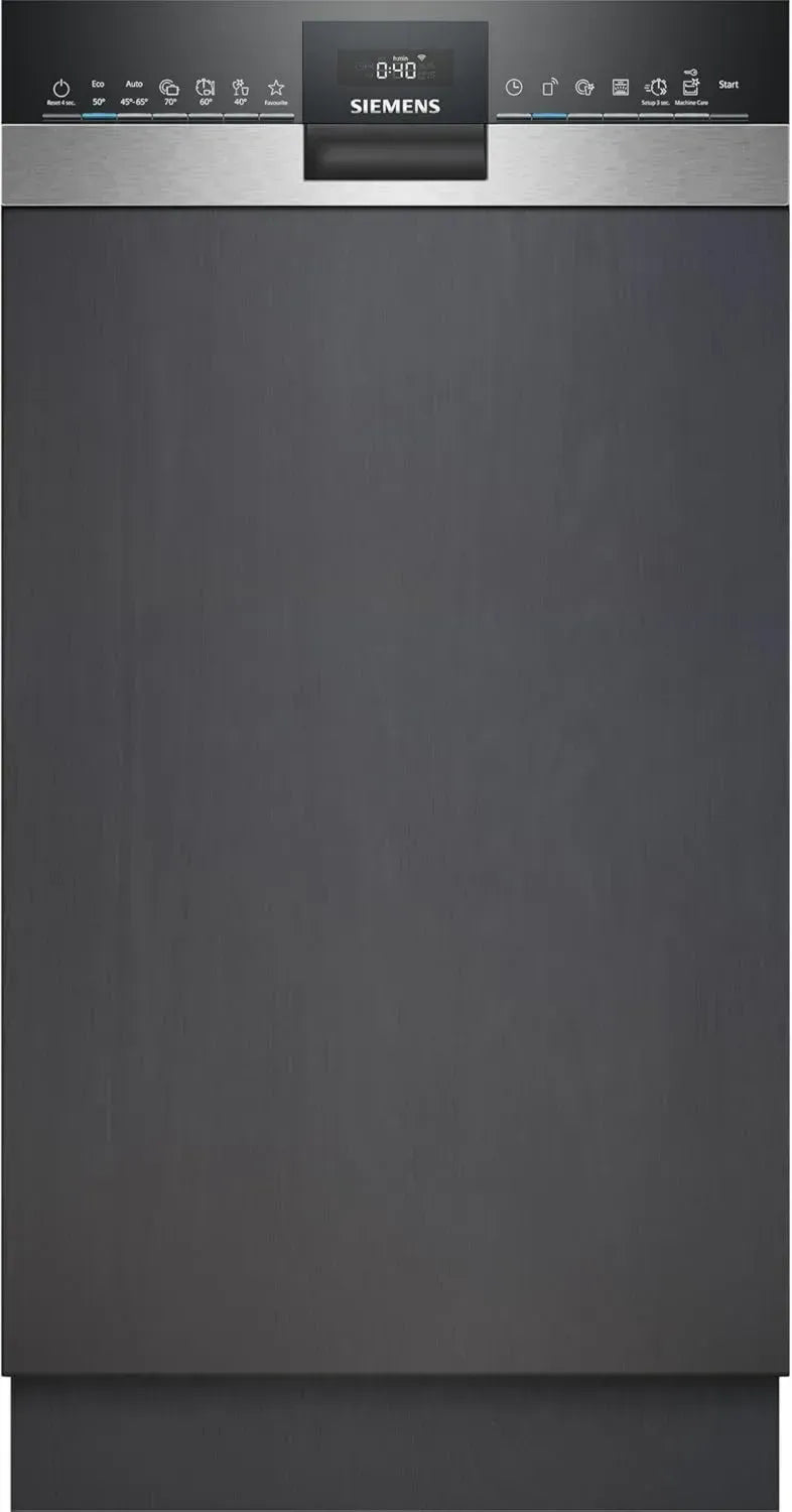 Siemens iQ500 Geschirrspüler 45 cm, Teilintegriert, Edelstahl, Leise, Zeolith-Trocknung, Besteckschublade, aquaStop