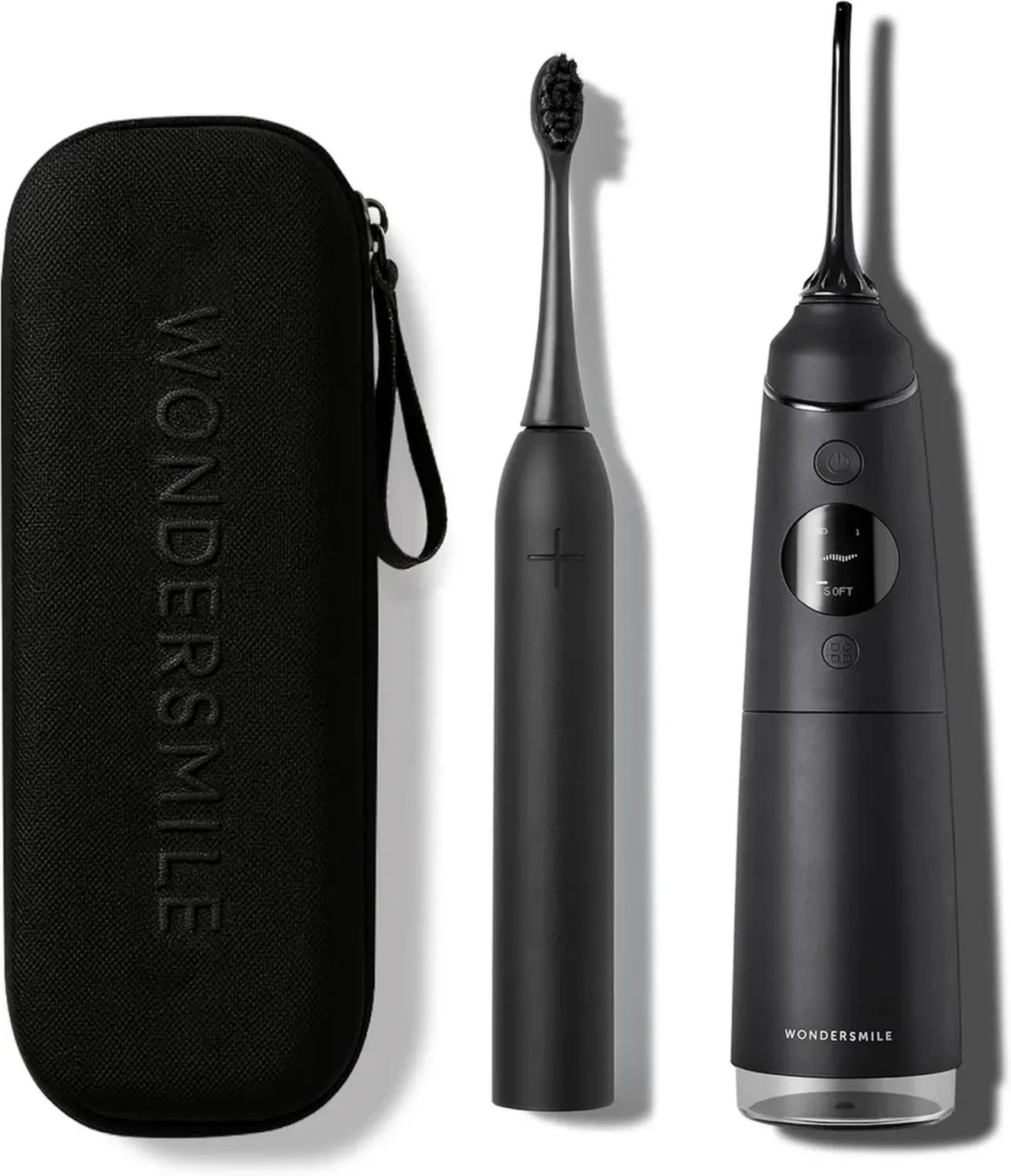 Wondersmile Elektro-Zahnbürste PRO – Effizientes Set mit Munddusche – Perfekte Zahnpflege – Ultimate Black Edition