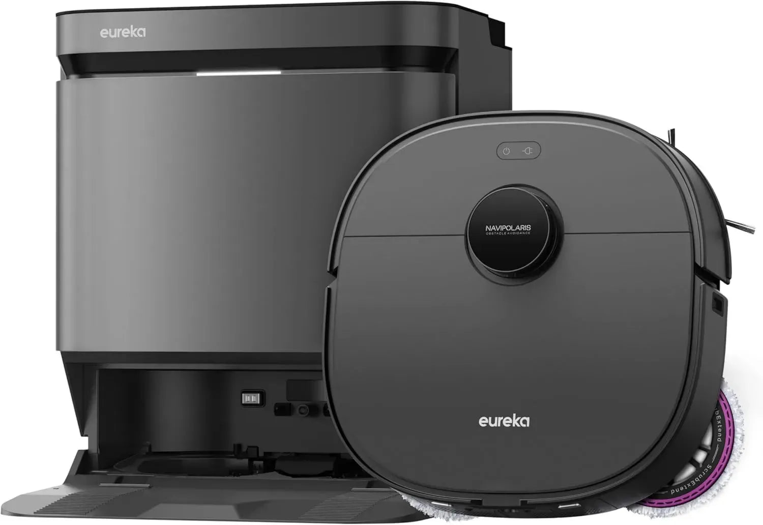 Eureka J15 Pro Ultra Staubsaugerroboter mit Wischfunktion, 16200 Pa, selbstreinigend, anti-verwickelnd, Flüssigkeitserkennung & Bürstenhebung, 75℃ Heißwasserreinigung, All-in-One-Station