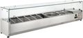 Professionelle Kühlvitrine VRXH1600 mit Glasaufsatz – Edelstahl, 8x GN 1/4 – Ideal für Pizzeria, Salatbar und Gastronomietheke