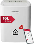 Ariston Tragbarer Luftentfeuchter Deos 16s mit Wi-Fi, 16L/Tag, 430W, Weiß