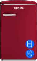 Retro Kühl-Gefrierkombination mit LED, 108L, Rot