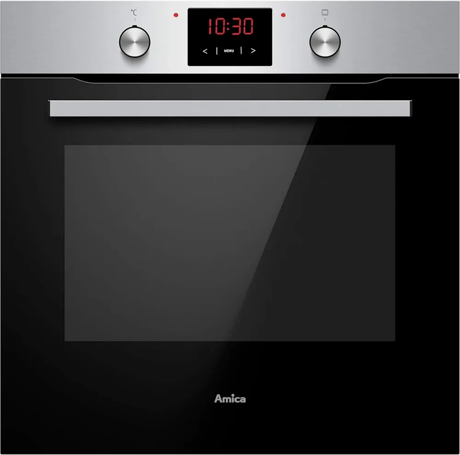Amica Einbaubackofen mit Heißluft, Edelstahl, Timer, großem Garraum und Dampfreinigung