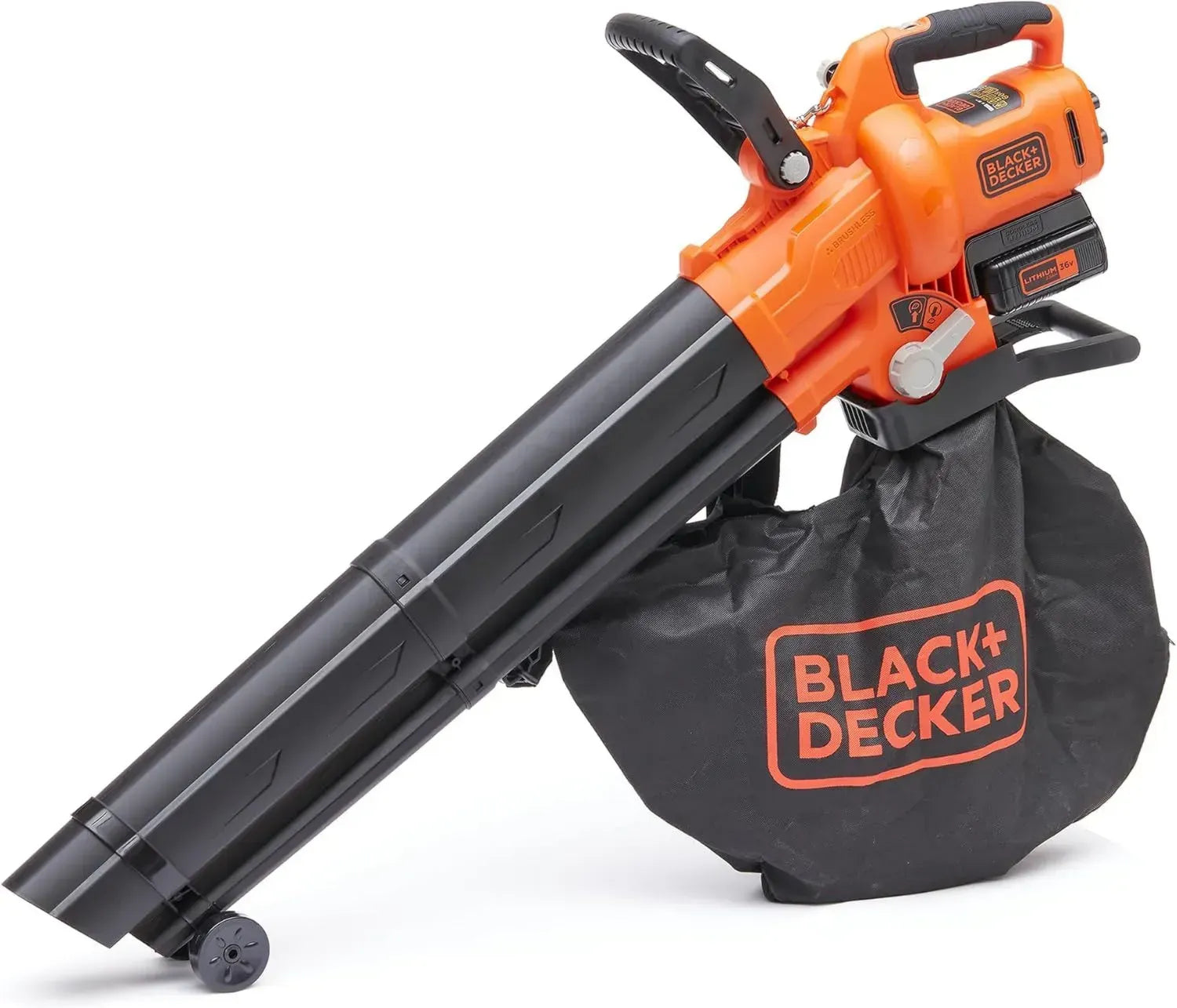 BLACK+DECKER 36V Akku-Blasgerät mit 45L Fangbeutel und 2,5Ah Lithium-Ionen-Akku