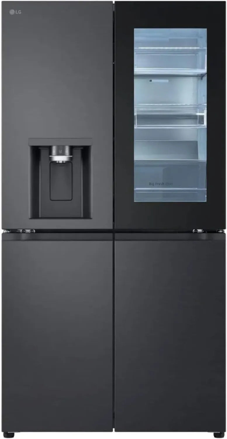 LG Side-by-Side Kühlschrank 638 L, InstaView & DoorCooling+, UVnano Eis- & Wasserspender, Wi-Fi, Schwarzstahl