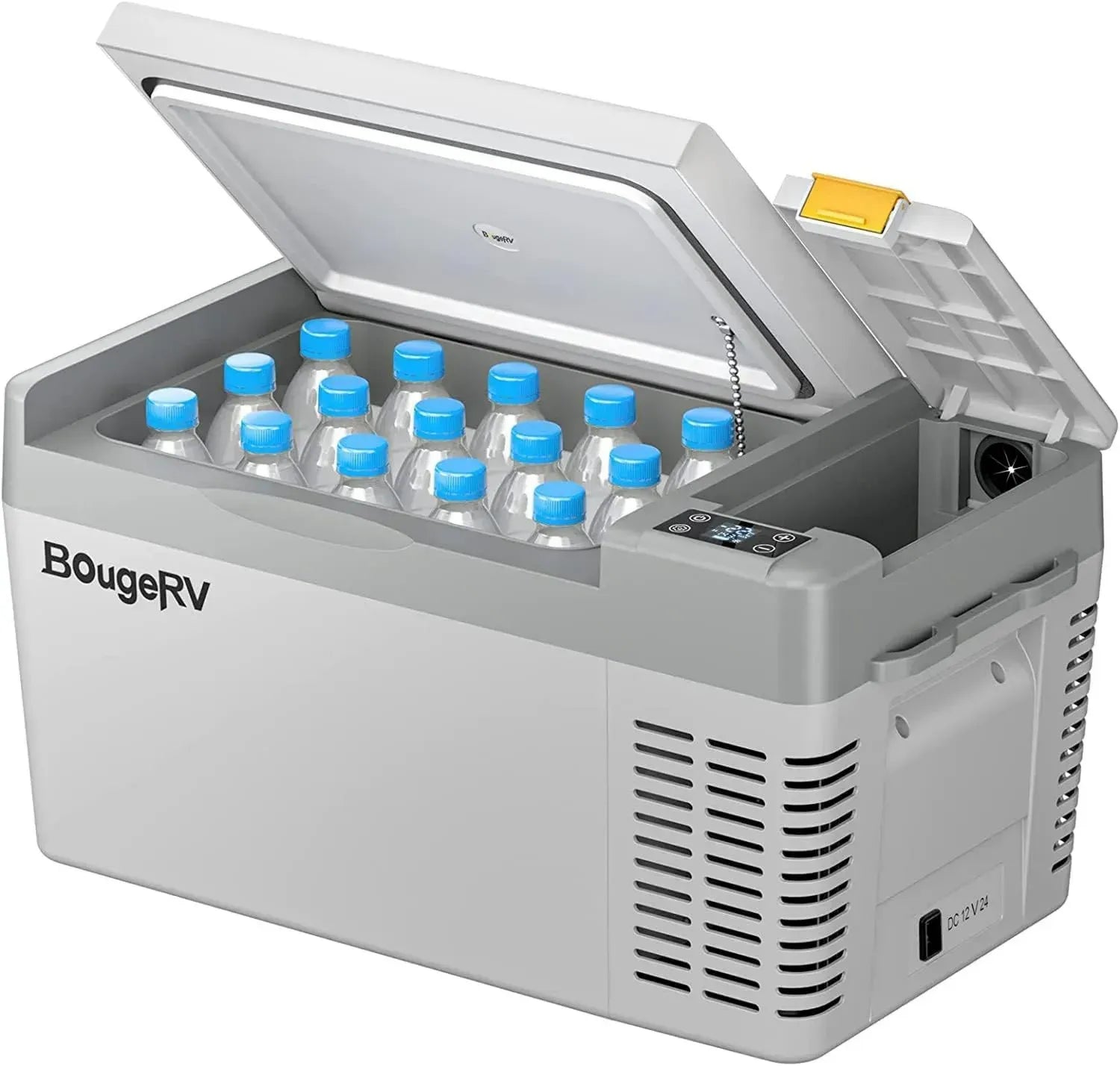 BougeRV 20L Kompressor Kühlbox - Tragbarer 12V Auto Kühlschrank für Camping & Reisen, Grau
